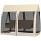 Outsunny 3-Seater Outdoor Swing Chair Chaise Lounger Bed Garden Hammock with Steel Stand, Canopy Netting Walls, Coffee