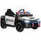 Qaba Kids Electric Ride on Police Car with Remote Control, Sirens, Flashing Lights, Music, Horn, Shock Absorbers, White