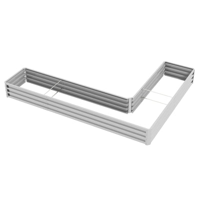 Outsunny Galvanized Raised Garden Bed Steel Planter Box w/ Rods for Vegetables Flowers Herbs, 82" x 109" x 12", Silver 