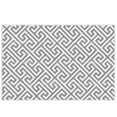 Outsunny Reversible Outdoor RV Rug, Patio Floor Mat, 5' x 8' Plastic Straw Rug for Backyard, Deck, Beach, Camping, Grey & White 