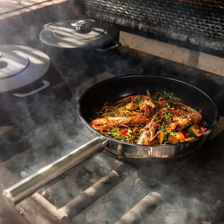 COMBEKK | Ceramic Stainless Steel High Fry Pan 28cm 