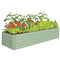 8 x 2.6 x 1.5ft Galvanized Raised Garden Bed, Reinforced Outdoor Planter Box with Open Bottom, Light Green