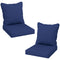 Outsunny 4-Piece Seat Cushion Back Pillows Replacement, Patio Chair Cushions Set for Indoor Outdoor, Dark Blue