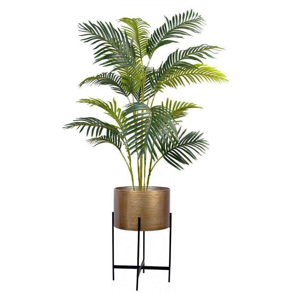 Chava - Brass Mid-Century Planter With Black Stand (Multiple Sizes) 