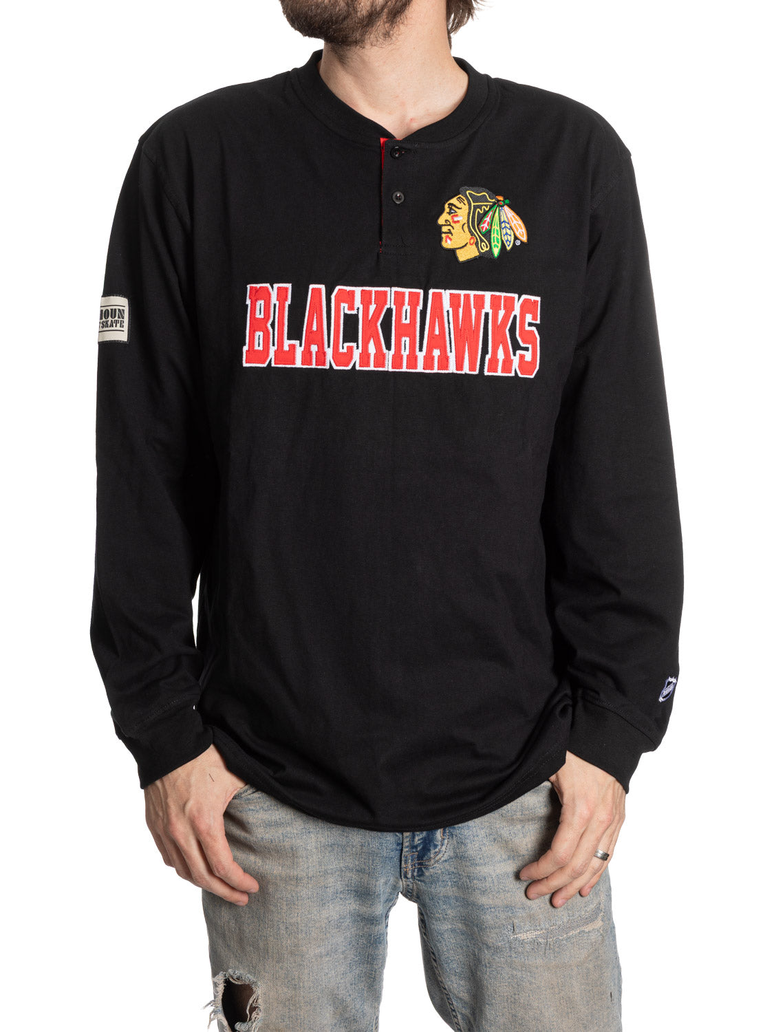 NHL Chicago Blackhawks Long Sleeve Henley -Presale 