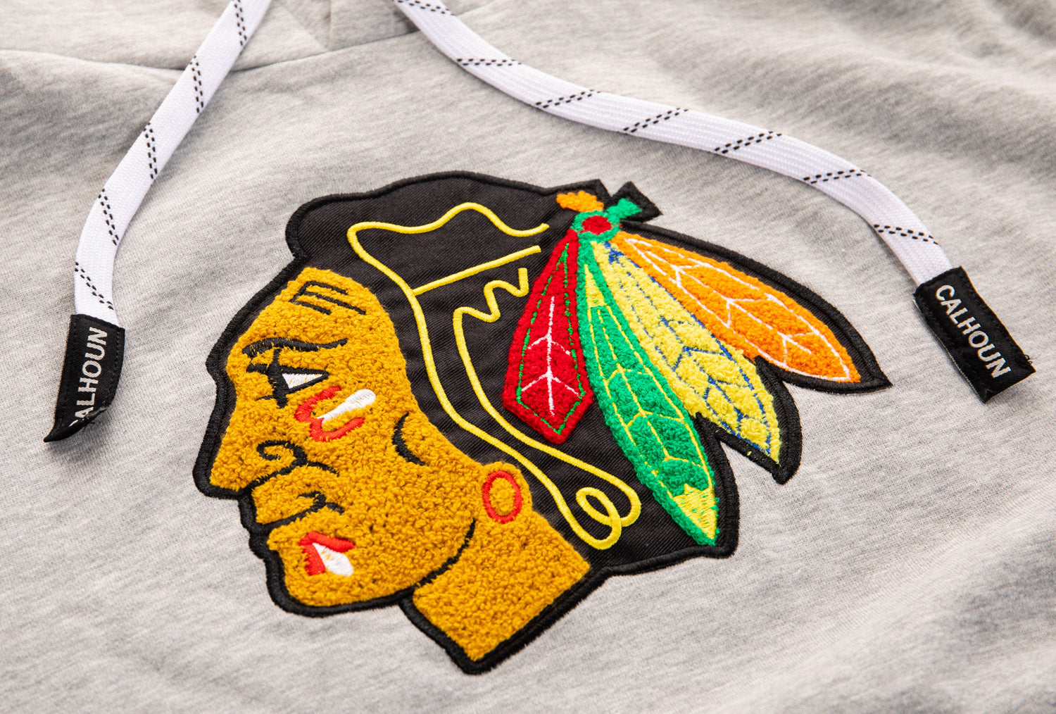 Chicago Blackhawks "Muskoka Style" Premium Chenille Woven Logo Hoodie 