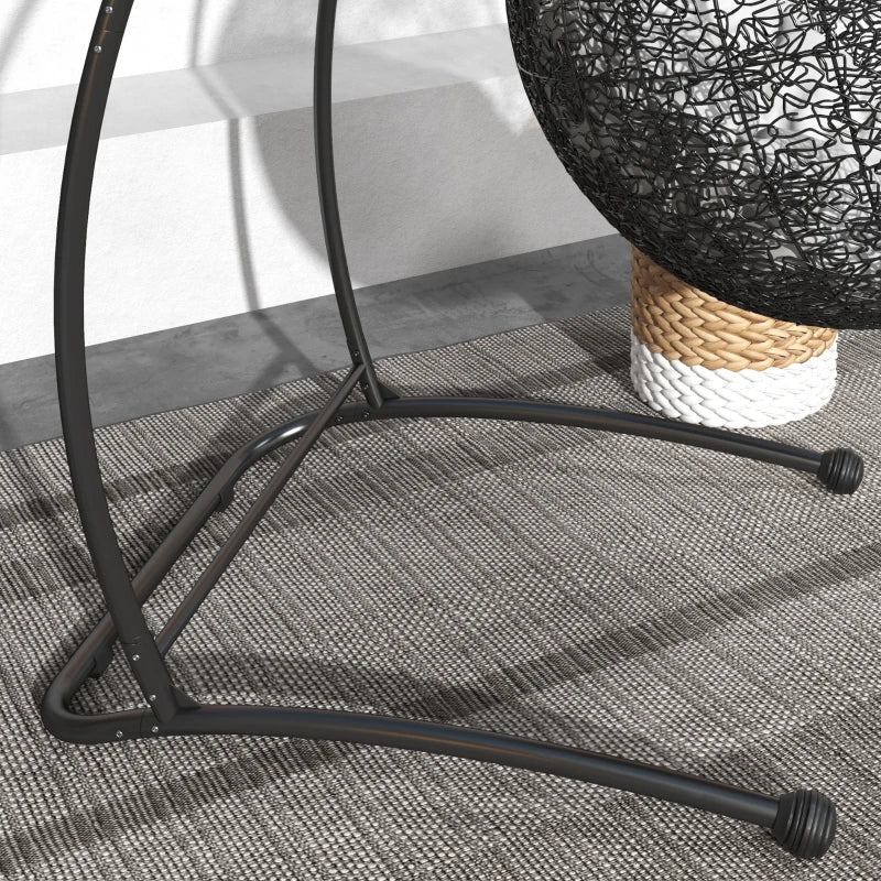 Hanging Hammock Chair Stand Only, C Shape Hanging Heavy Duty Metal Frame Swing Stand for Porch Swing Chair, Black
