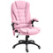6 Point Vibrating Massage Home Office Chair High Back Executive Chair with Reclining Back, Swivel Wheels, Pink
