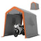 6' x 8' Portable Shed, Outdoor Storage Shed Tent with Doors, Windows, Waterproof Motorcycle Bike Tent, Light Grey