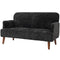HOMCOM Velvet Feel Fabric 2 Seater Sofa, Small Sofa Loveseat with 8.3