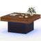 Coffee Table Accent Table with LED Lights and Dynamic Modes-Rustic Brown