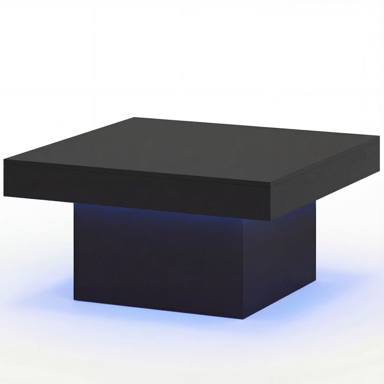 Coffee Table Accent Table with LED Lights and Dynamic Modes-Black