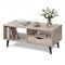 Coffee Table with Storage Rustic Rectangle Center Table-Natural