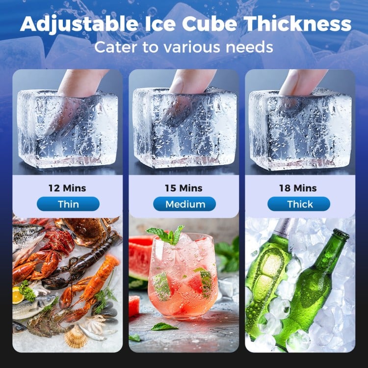Commercial Ice Maker with 25 lbs Storage Capacity for Home Bar Cafe
