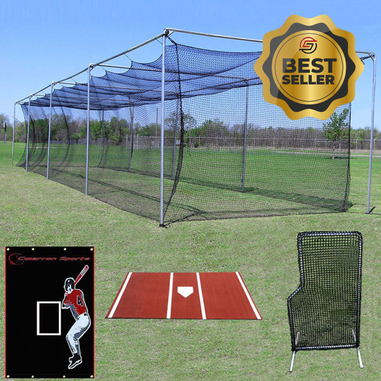 Commercial Stand-Alone Batting Cage Frame Bundle