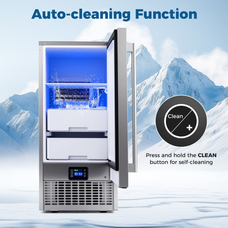 Commercial Under Counter Ice Maker 90 lbs/Day 15 Inch W Built-in