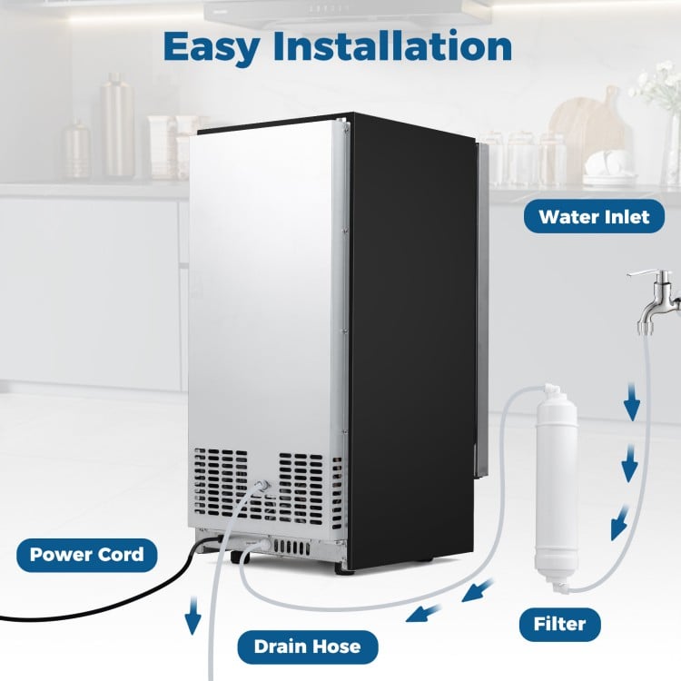 Commercial Under Counter Ice Maker 90 lbs/Day Built-in Freestanding Ice Making Machine