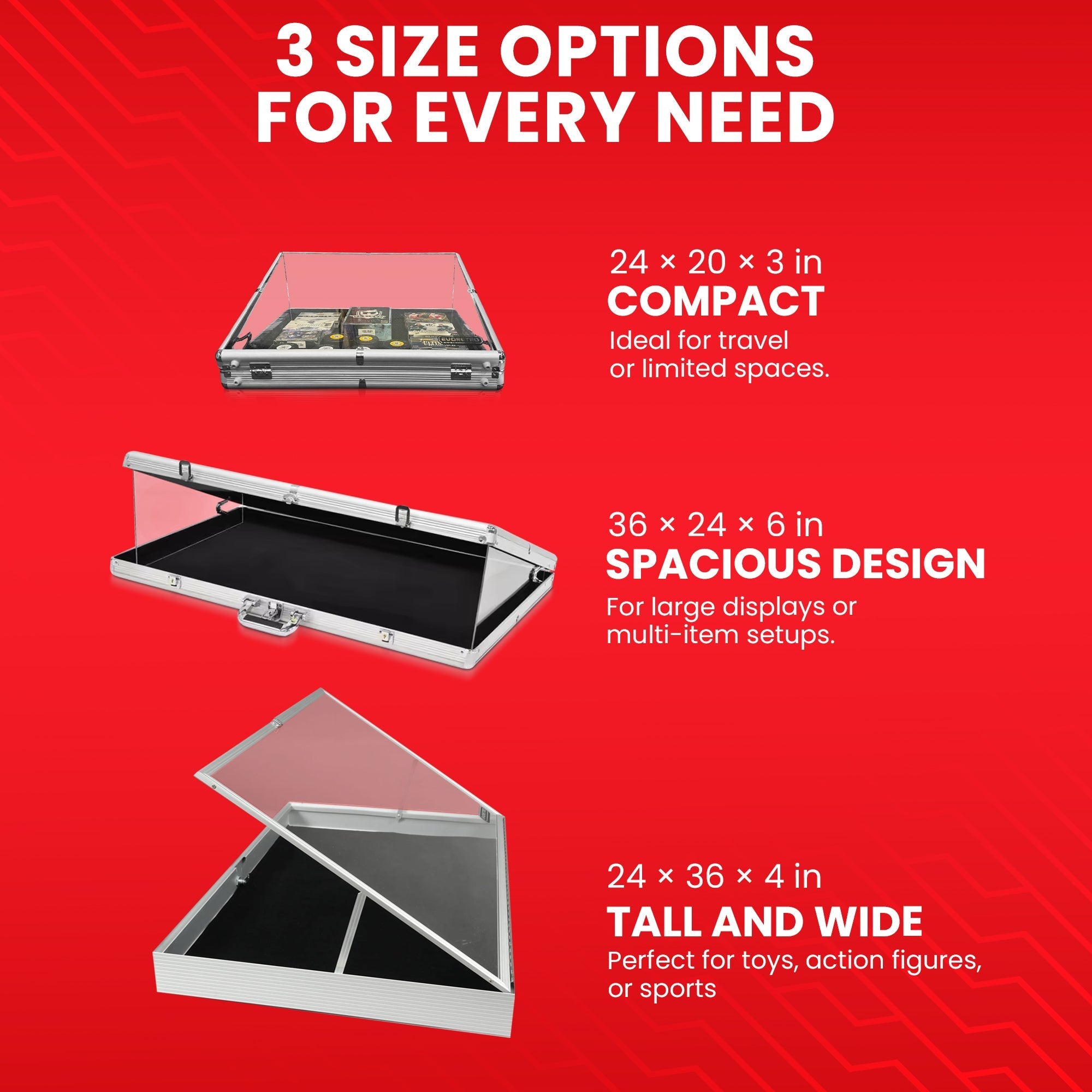 EVORETRO Aluminum Acrylic Clear Top Display Vendor Trade Show showcase 
