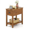 Contemporary Chair Side End Table Compact Table with Drawer Nightstand-Yellow