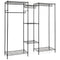 Convertible Clothes Organizer with L-shape and Horizontal Installation-Black