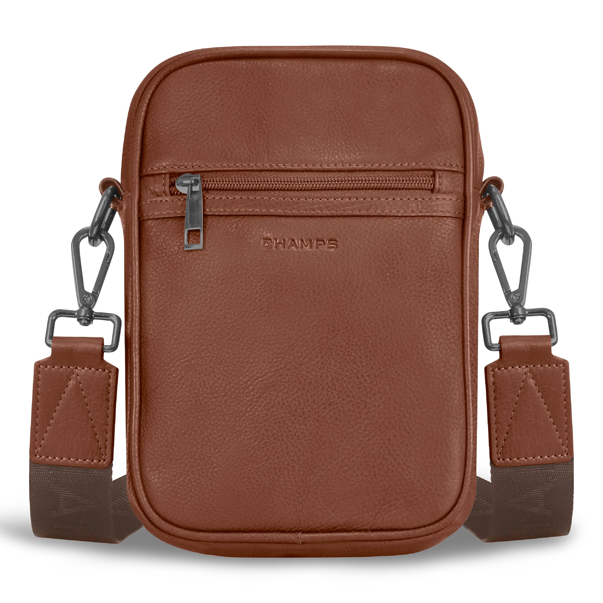 Onyx / Leather Vertical Cross-Body Bag 