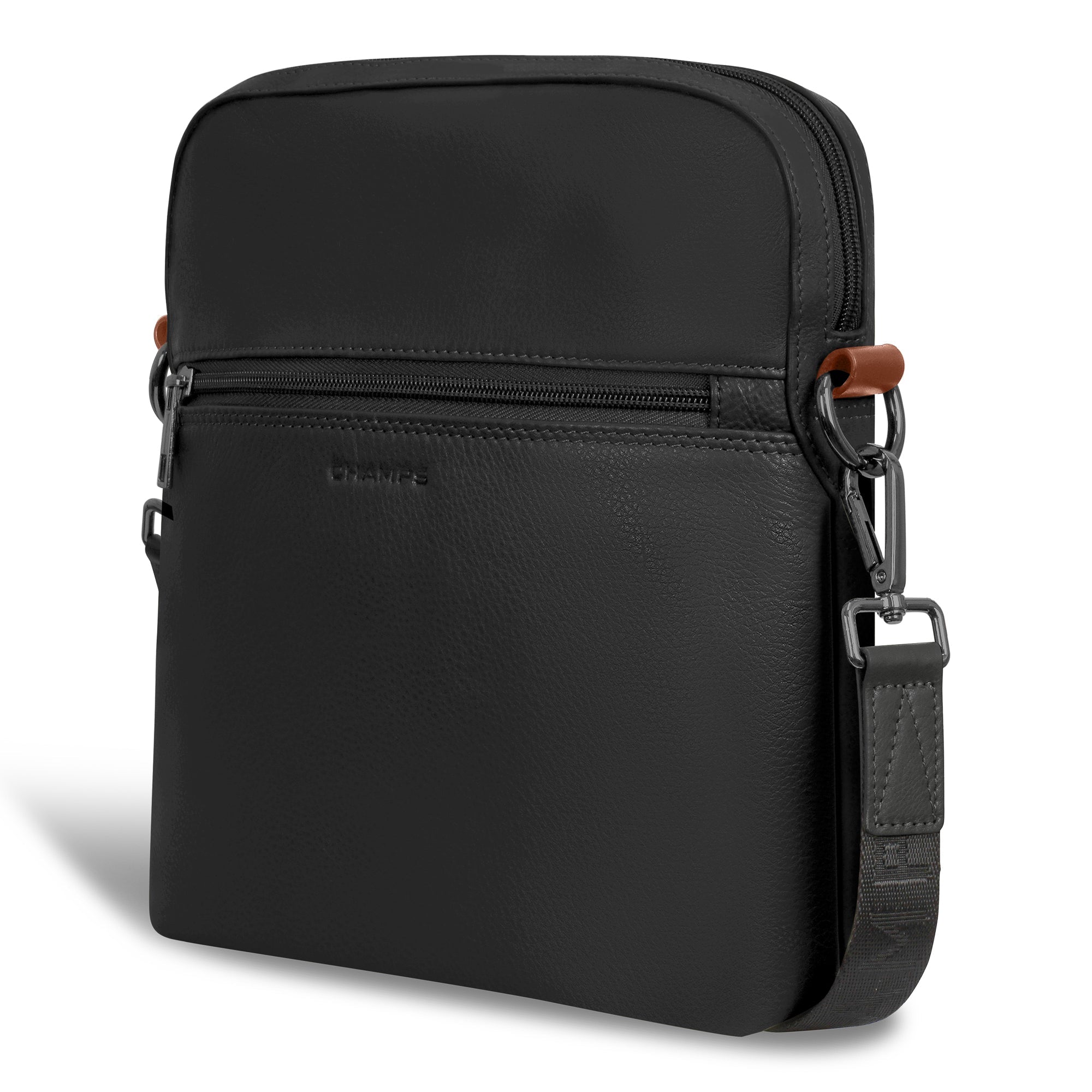 Onyx / Leather Cross-Body Bag 