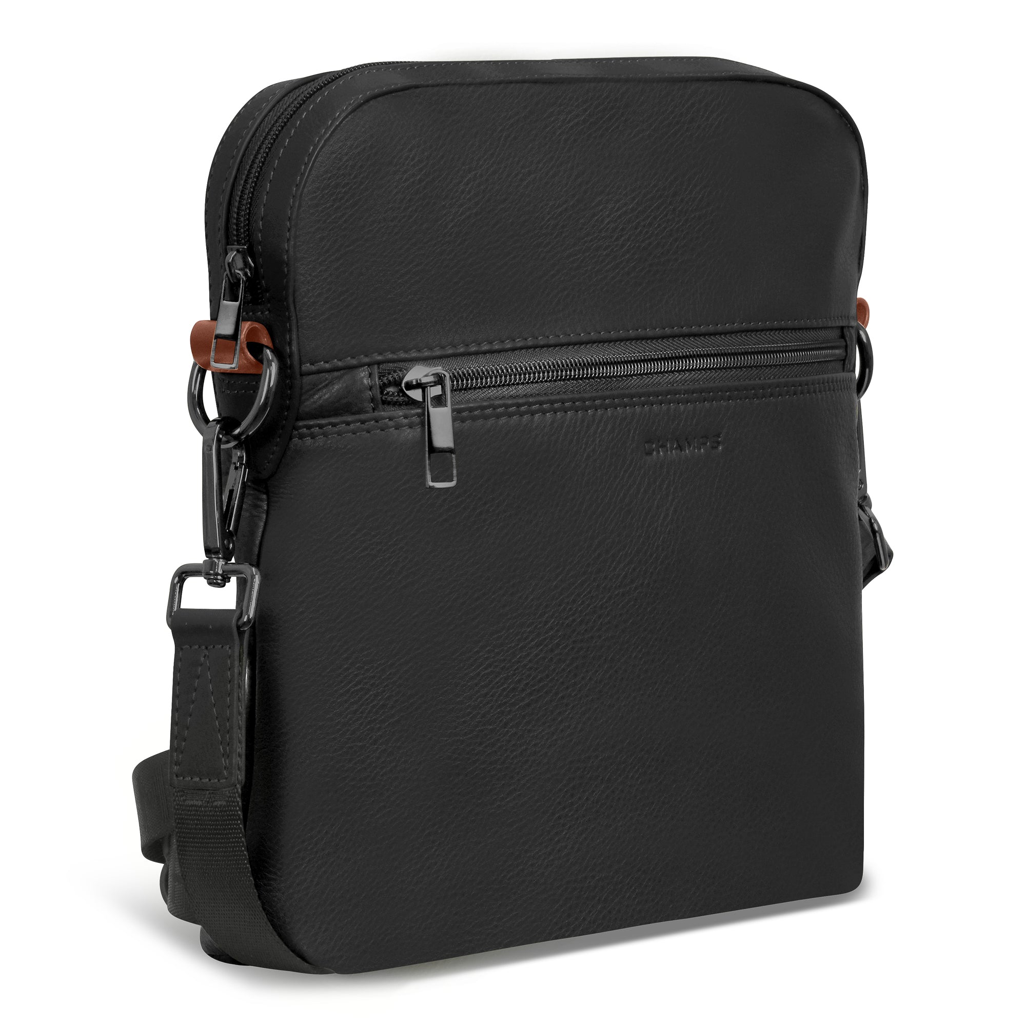 Onyx / Leather Cross-Body Bag 