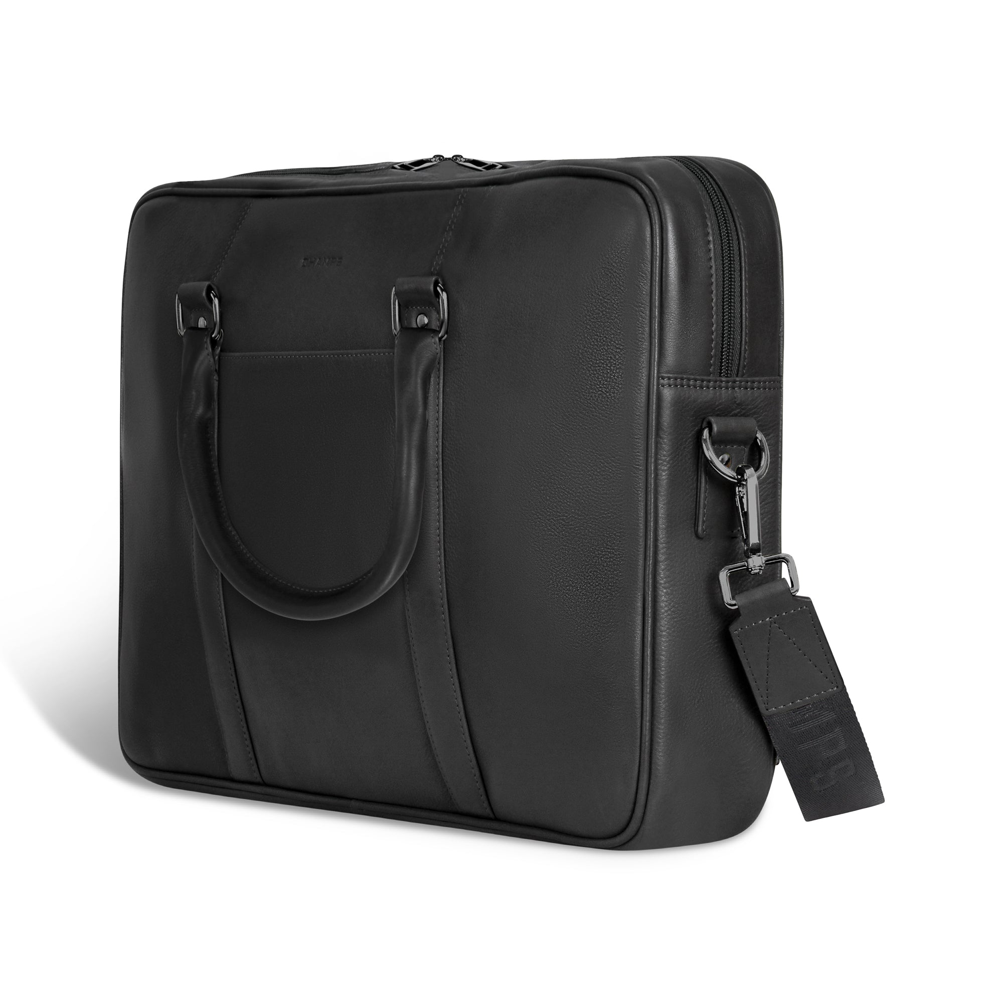 Onyx / Leather Slim Briefcase 