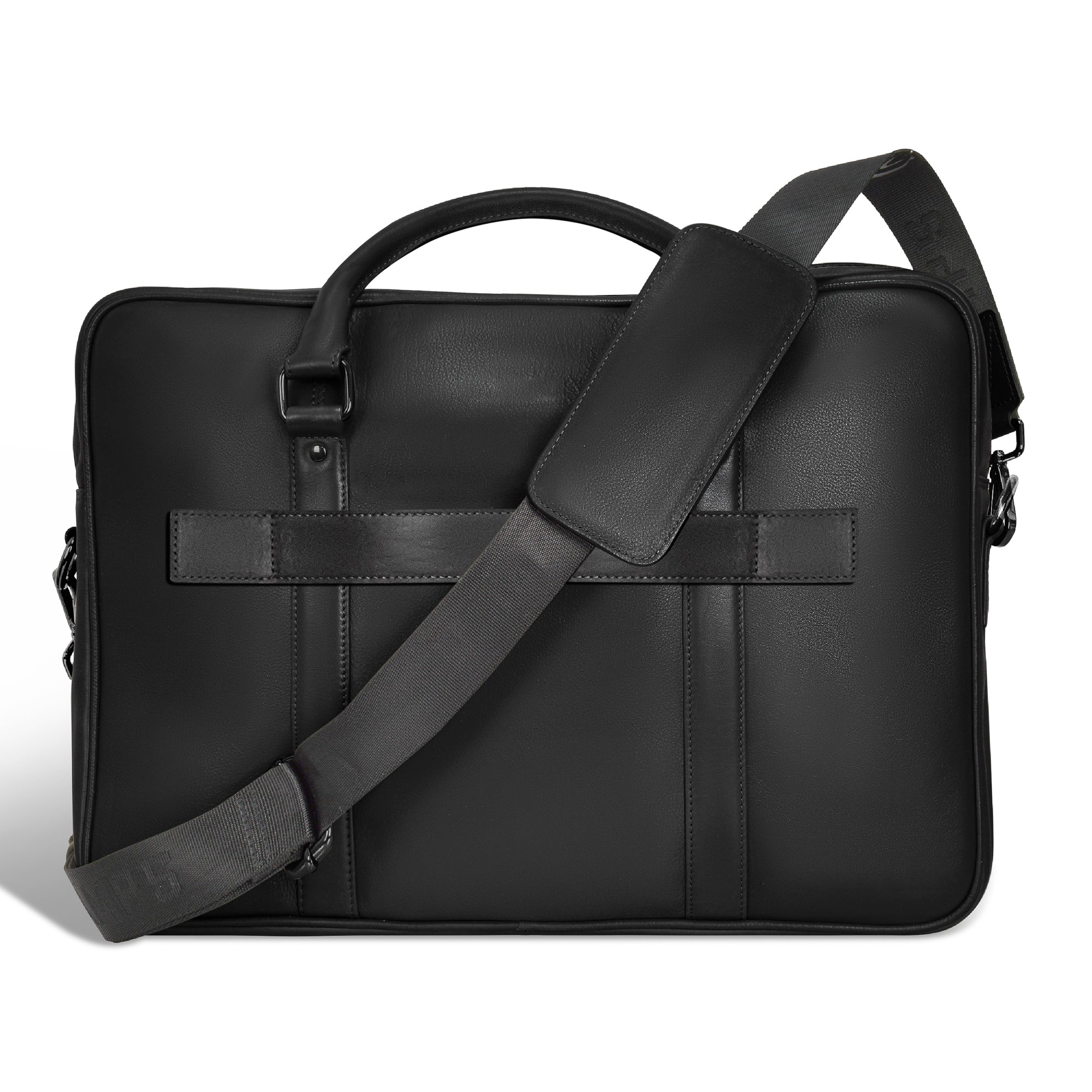 Onyx / Leather Slim Briefcase 