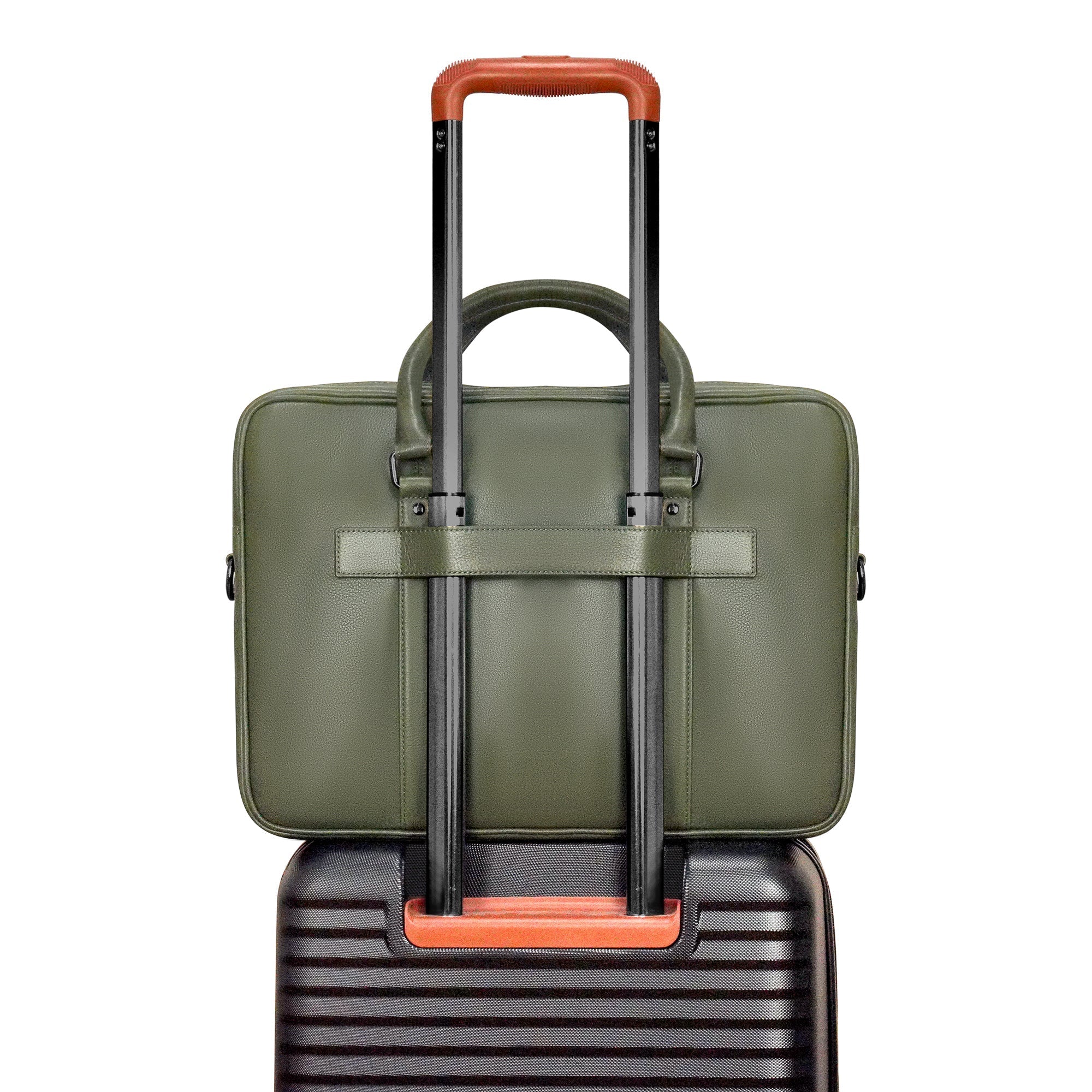 Onyx / Leather Slim Briefcase 