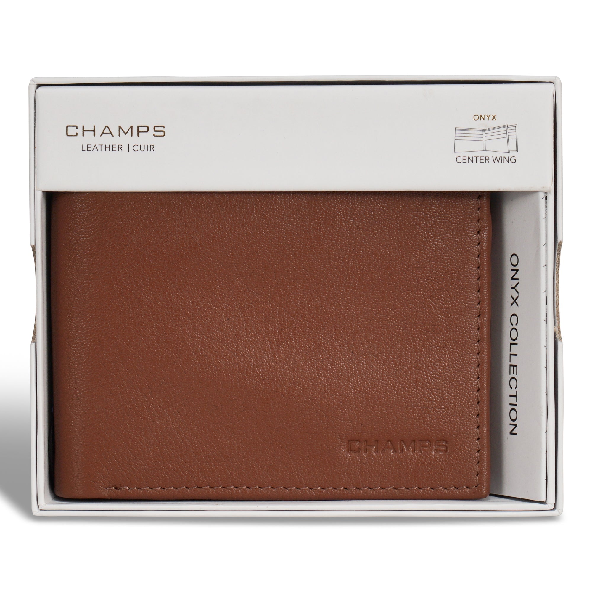 Onyx / Leather Center Wing Wallet 