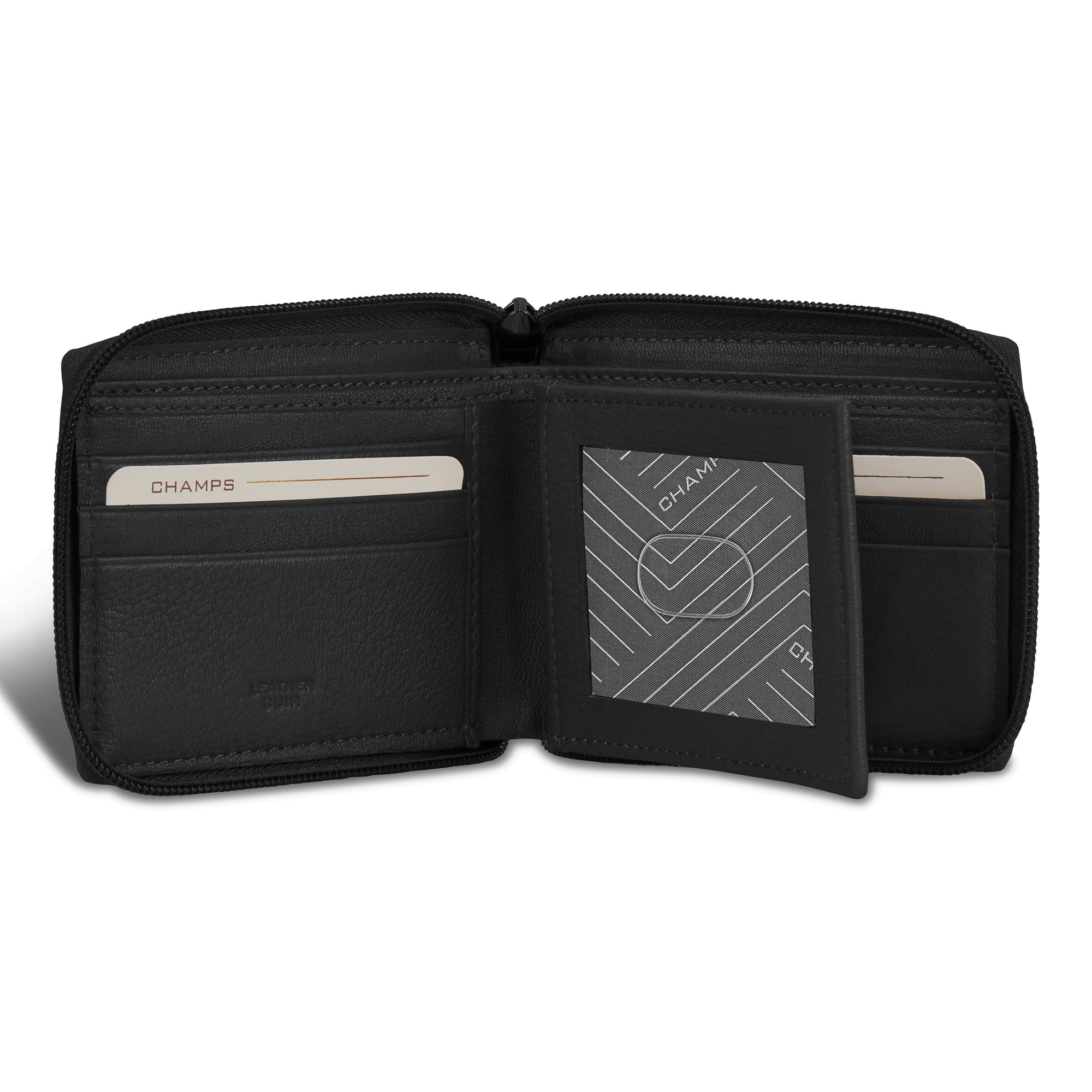 Onyx / Leather Zip Around Wallet 