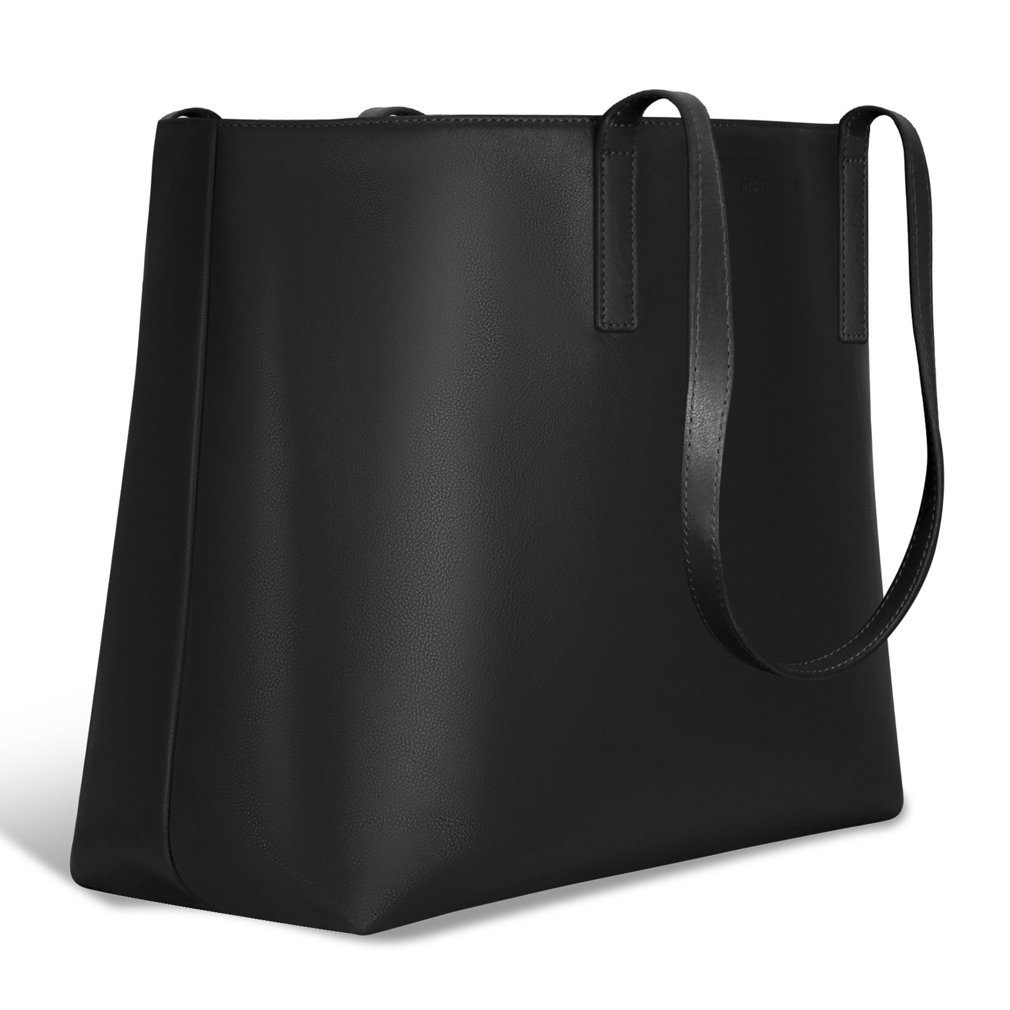 Onyx / Leather Open Tote 