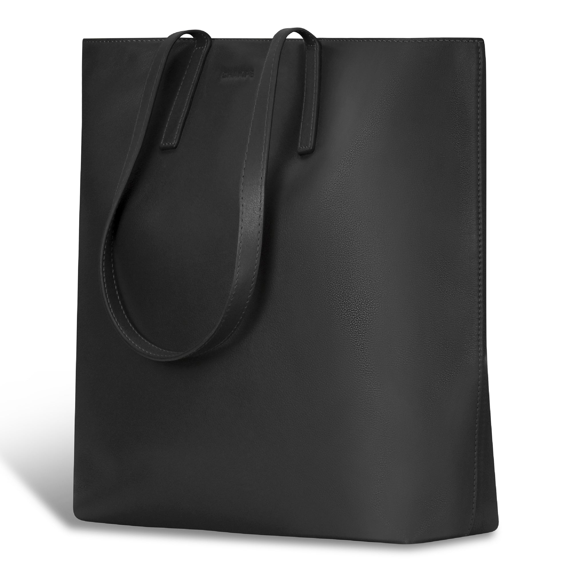Onyx / Leather Vertical Tote 