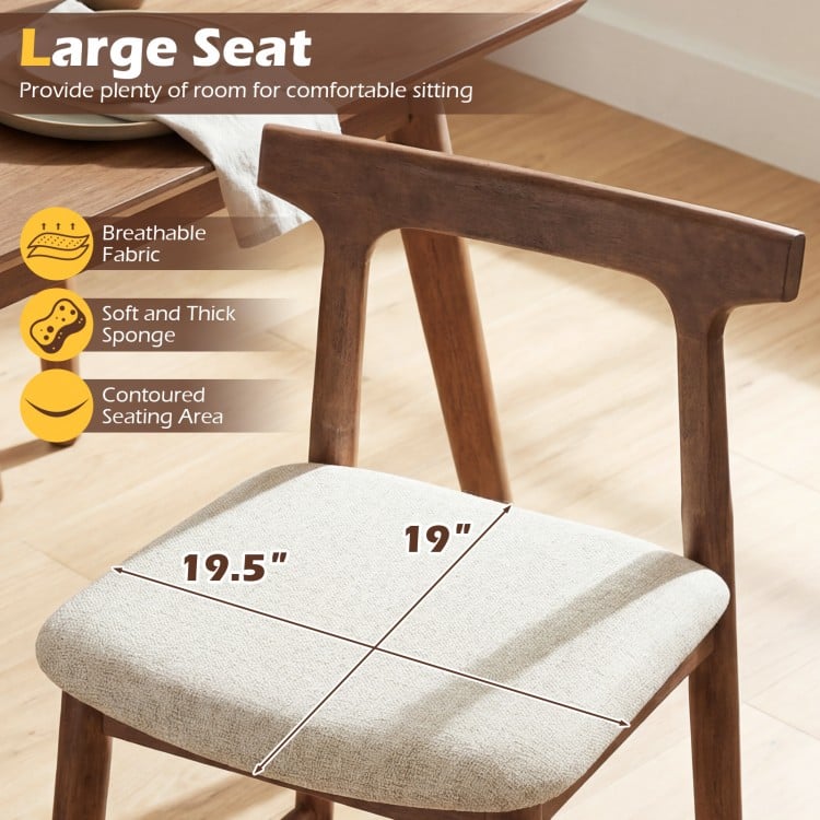 Counter Height Bar Stools 24 Inch Solid Wood Kitchen Island Chairs with Curved Backs-Walnut