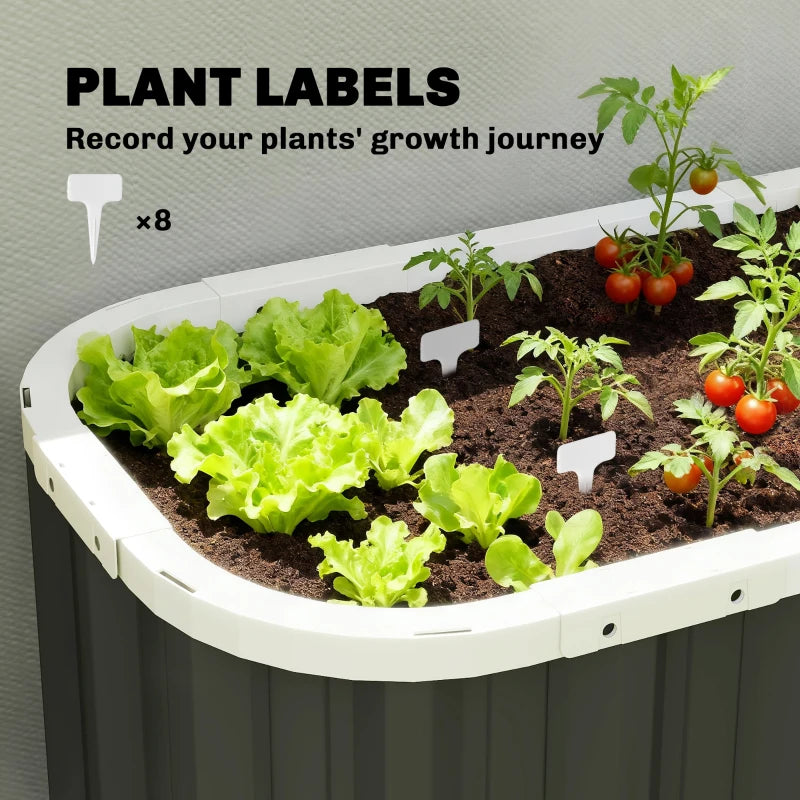 Galvanized Raised Garden Bed, Deep Rot Planter Box, Outdoor Garden Bed with Plant Labels, 5' x 2' x 2', Dark Grey