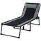 Outsunny Portable Folding Chaise Lounge Chair 5-Level Reclining Outdoor Chair with Side Pocket Headrest Black