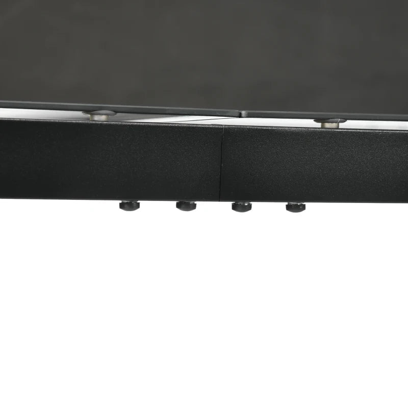 Rectangular Outdoor Dining Table for 8 People with Tempered Glass Top and Aluminum Frame, Black 70.9" x 31.5" x 28.3"