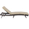 Outsunny Wicker Patio Lounger, Outdoor Recliners Lounge Chair w/ 5-Level Adjustable Backrest, Cushion for Outdoor, Khaki
