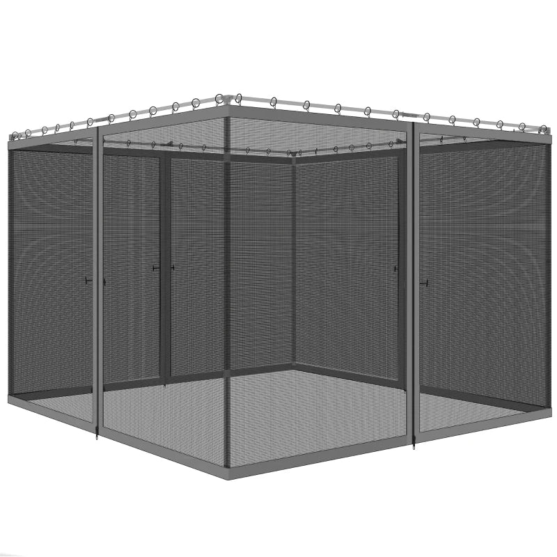 Replacement Mosquito Netting for Gazebo 13' x 13' Black Screen Walls for Canopy with Zippers, Dark Grey