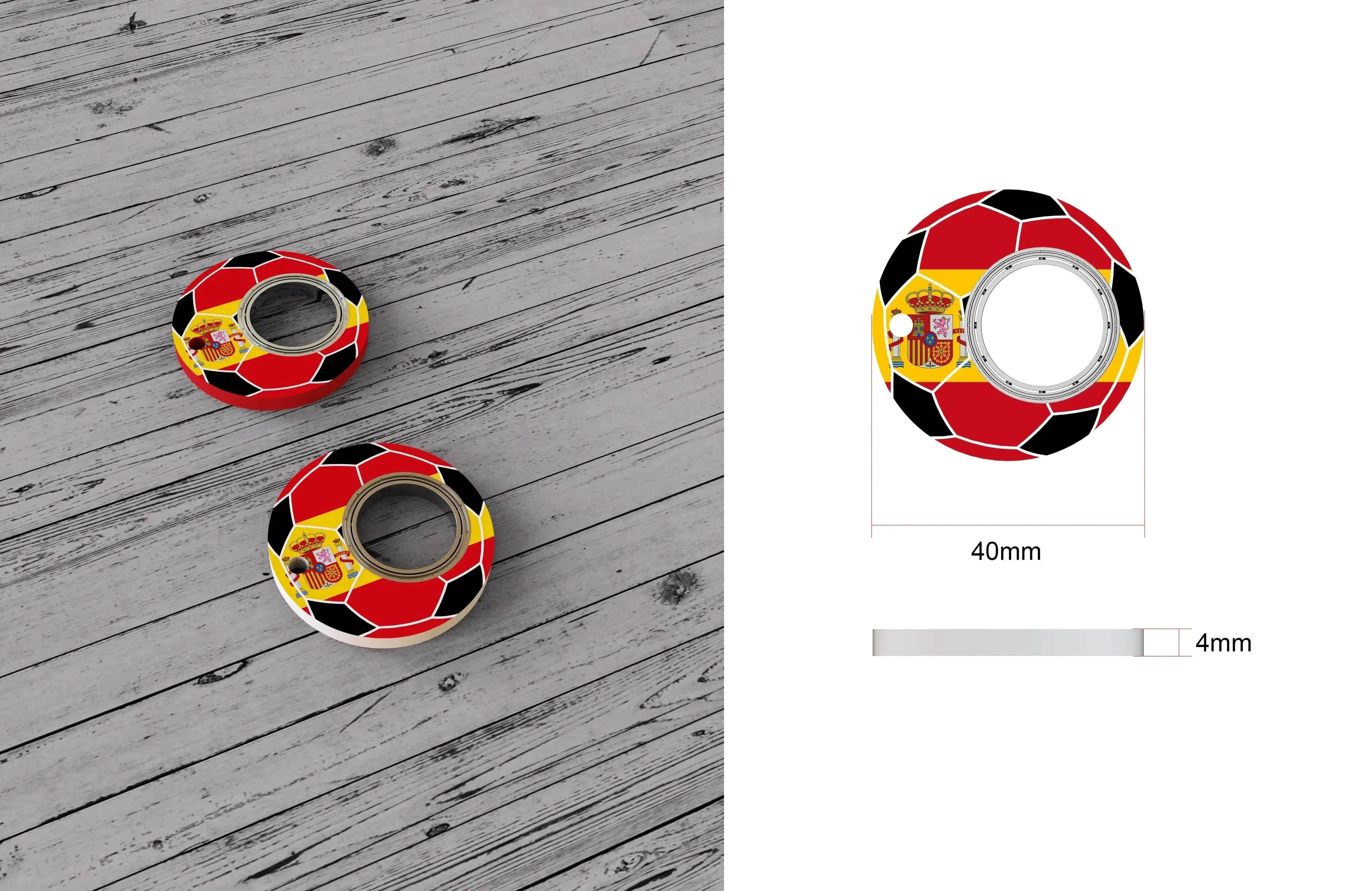 Creative Soccer World Teams Fidget Spinner Anti-Anxiety Relieves Stress Toy Keychain 