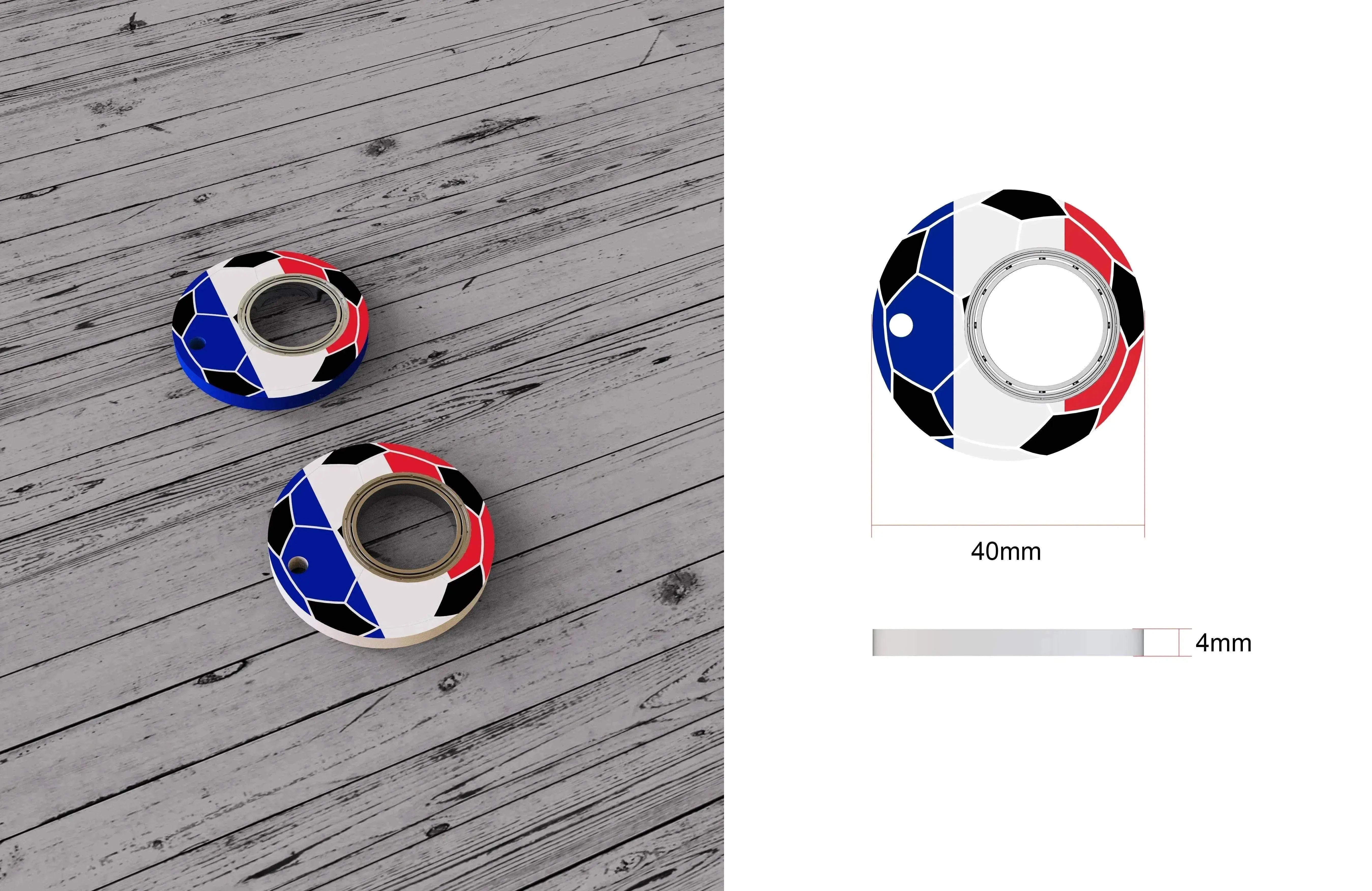 Creative Soccer World Teams Fidget Spinner Anti-Anxiety Relieves Stress Toy Keychain 