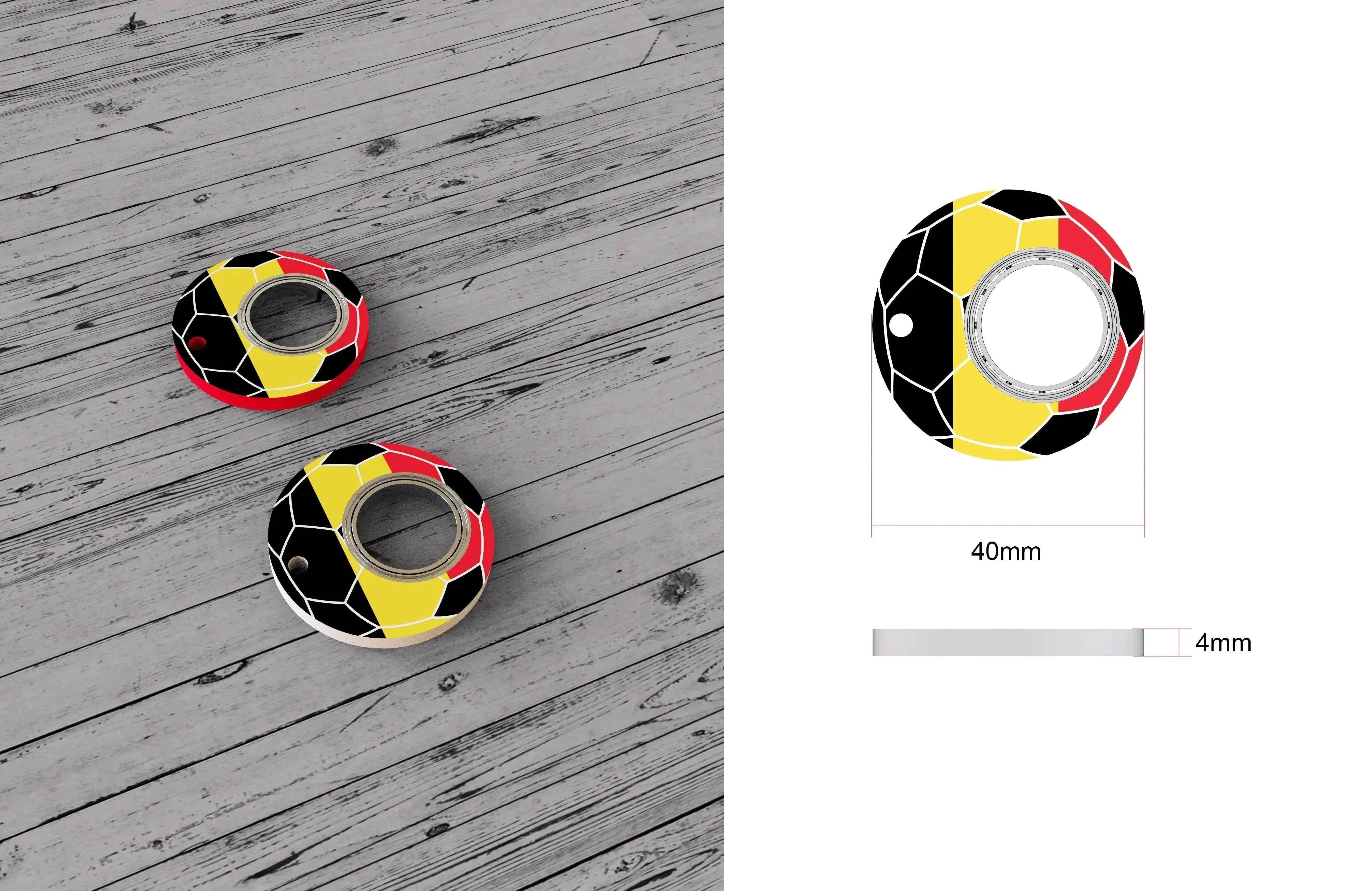 Creative Soccer World Teams Fidget Spinner Anti-Anxiety Relieves Stress Toy Keychain 