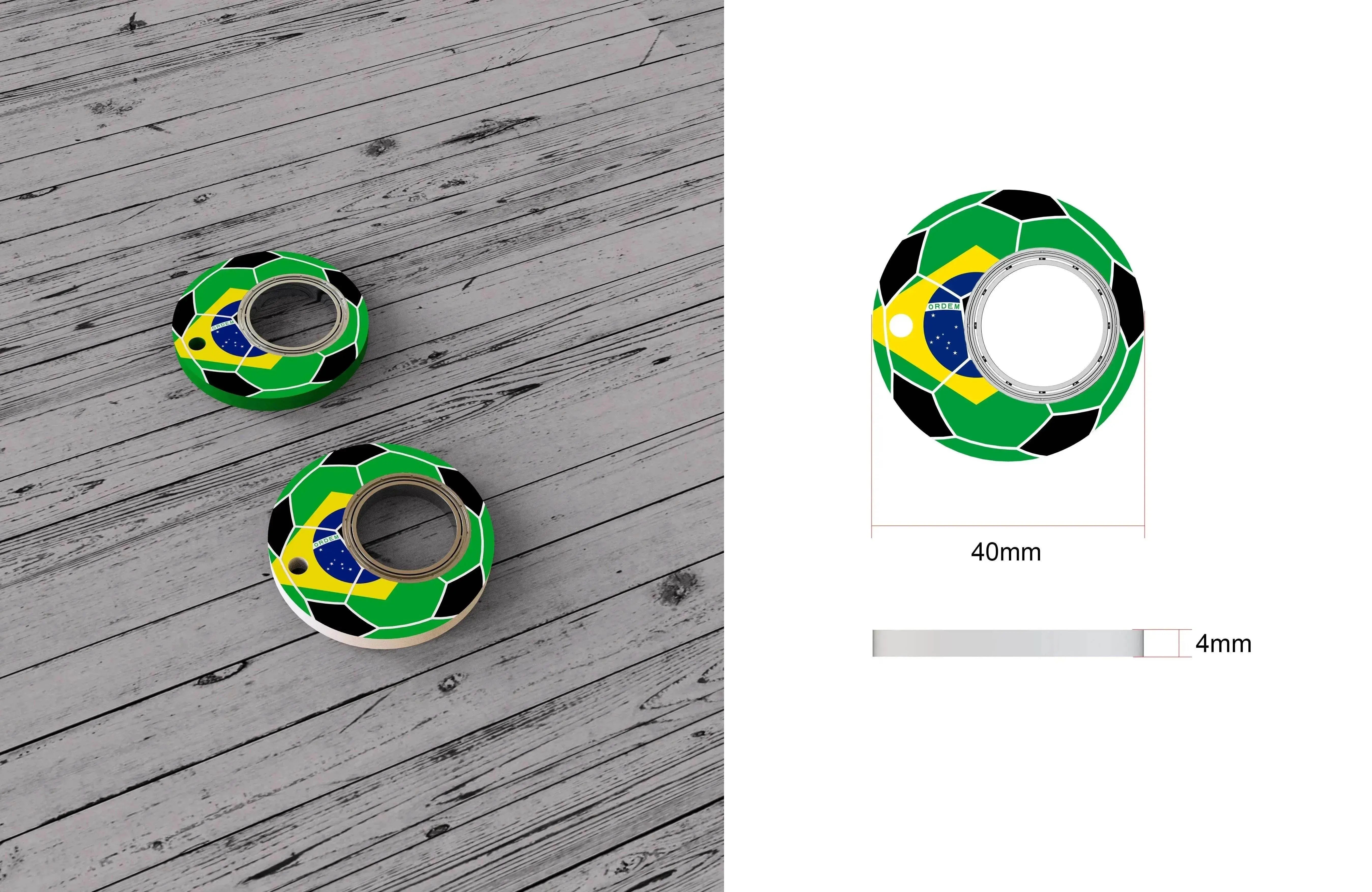 Creative Soccer World Teams Fidget Spinner Anti-Anxiety Relieves Stress Toy Keychain 