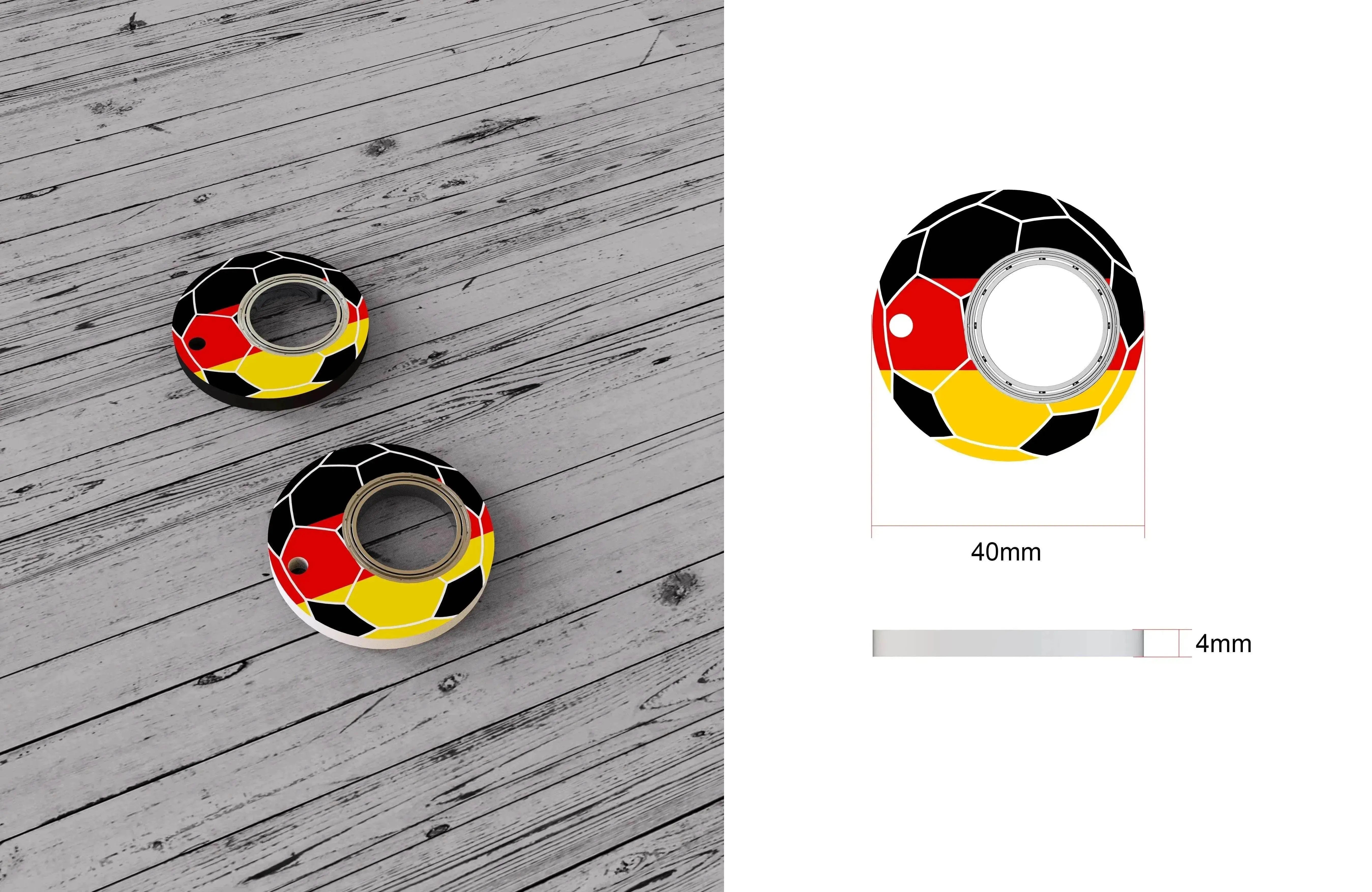 Creative Soccer World Teams Fidget Spinner Anti-Anxiety Relieves Stress Toy Keychain 