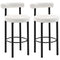 Bar Stools Set of 2, Sherpa Upholstered Barstools with Backrest, Bar Height Stools with Footrest for Kitchen Island