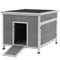 Duck Coop, Wooden Chicken House Rabbit Hutch with Openable Roof, Removable Floor, Double Doors, Ramp, Grey