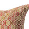 Autumn Cushion Cover – 100% Polyester, Knife Edge, Visible Zipper with Gold Teeth, Hand-Made in Canada, Brown, Lime & Red Hexagonal Pattern