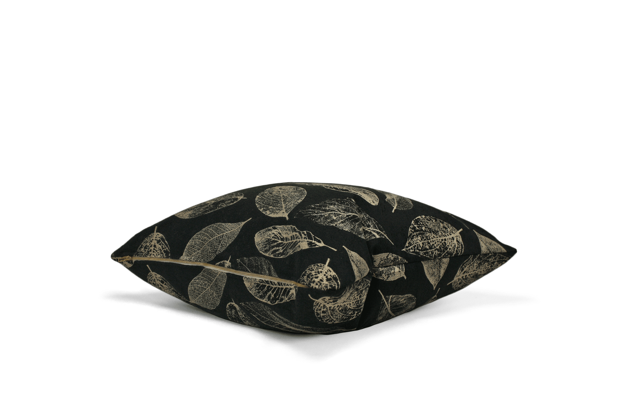 Black Leaf Cushion Cover 