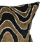 Black Tie Cushion Cover – 100% Polyester, Knife Edge, Visible Off-White Zipper with Gold Teeth, Hand-Made in Canada, Black & Gold Velvet Pattern